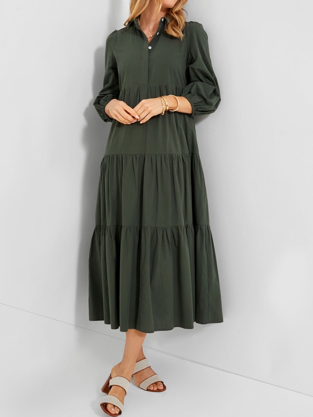 Pomander Place Sedona Sage Cotton Mabel Maxi Dress Sz Small
